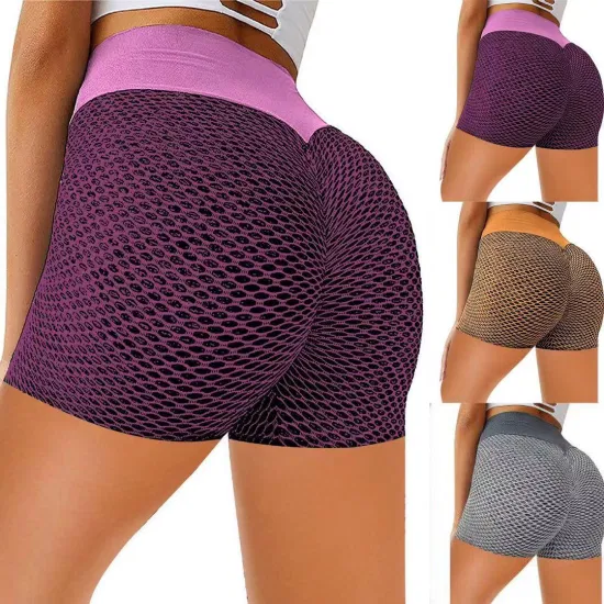 Mulheres OEM Sexy Dry Fit Gym Wear Shorts de malha de cintura alta Roupas esportivas, roupas de malha